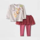 Baby Girls' Disney Winnie The Pooh Top And Bottom Set - Pink Newborn