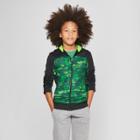 Boys' Printed Tech Fleece Full Zip Hoodie - C9 Champion Green Camo Print