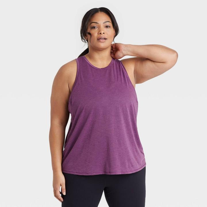 Women's Plus Size Essential Racerback Tank Top - All In Motion Dark Plum