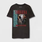 Live Nation Women's Nirvana Short Sleeve Boyfriend Graphic T-shirt - Black