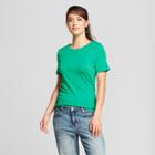 Women's Fitted Short Sleeve Crew T-shirt - A New Day Green