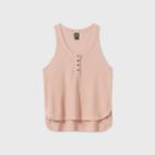 Women's Plus Size Button-front Thermal Tank Top - Wild Fable Pink