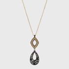 Filigree Drop Pendant Necklace 2pc - A New Day,