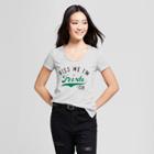 Petitewomen's St. Patrick's Day Kiss Me I'm Irish-ish Printed Short Sleeve V-neck Graphic T-shirt - Grayson Threads (juniors') - Gray