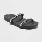 Women's Jacky Embellished Skinny Strap Sandals - A New Day Black