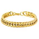 Men's West Coast Jewelry Goldtone Stainless Steel 8-inch Curb Link Chain Bracelet, Gold