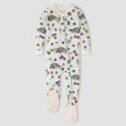 Burt's Bees Baby Baby Girls' Ostrich Oasis Organic Cotton Footed Pajama - White