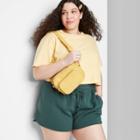 Plus Size High-rise Dolphin Shorts - Wild Fable Dark Teal Green