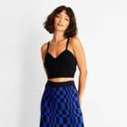 Women's V-neck Bralette Sweater Tank Top - Future Collective With Kahlana Barfield Brown Black Xxs