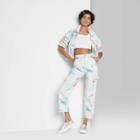 Women's Super-high Rise Straight Leg Utility Jeans - Wild Fable White Tie-dye