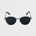 Women's Metal Round Sunglasses - A New Day Black