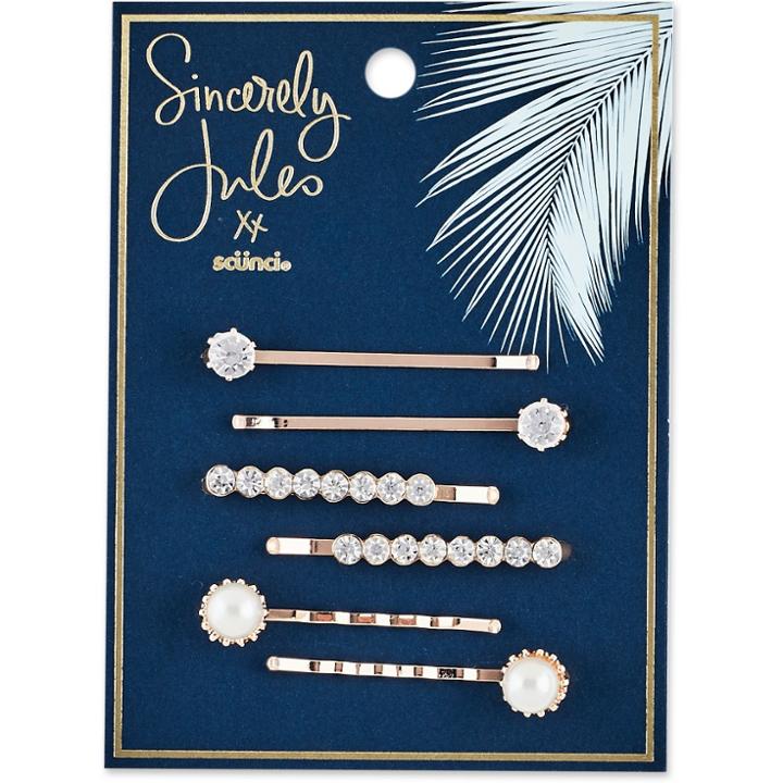 Sincerely Jules By Scunci Sincerely Jules By Scnci Crystal And Pearl Bobby Pins -6pk, Kids Unisex,