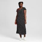 Women's Plus Size Polka Dot Short Sleeve Maxi Dress - Xhilaration Black/white X
