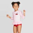 Toddler Girls' Long Sleeve Stripe Rash Guard Set - Cat & Jack Pink