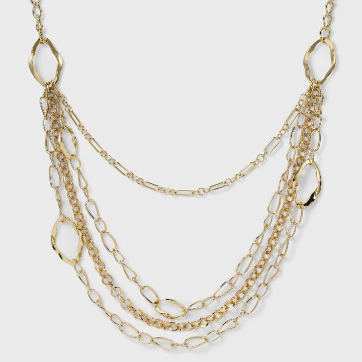 5 Row Chain Necklace - A New Day Gold