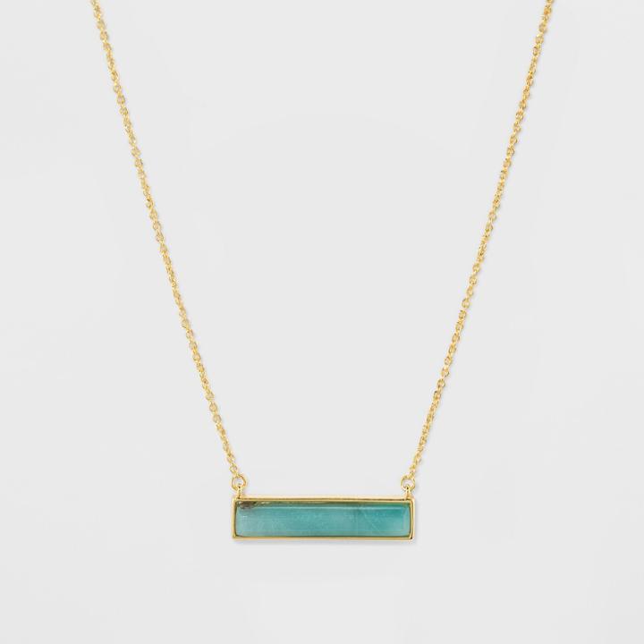 Silver Plated Amazonite Stone Necklace - A New Day Gold