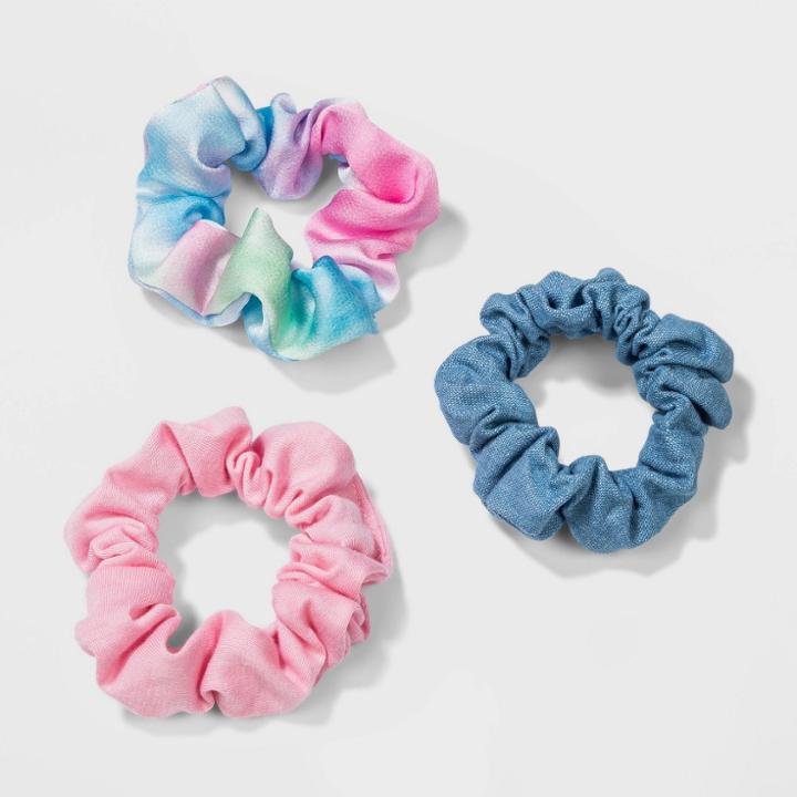Fabric Jersey Hammered Satin Tie Dye Twisters Hair Elastics - Wild Fable