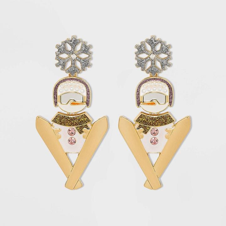 Sugarfix By Baublebar Skiing Snowmen Drop Earrings -