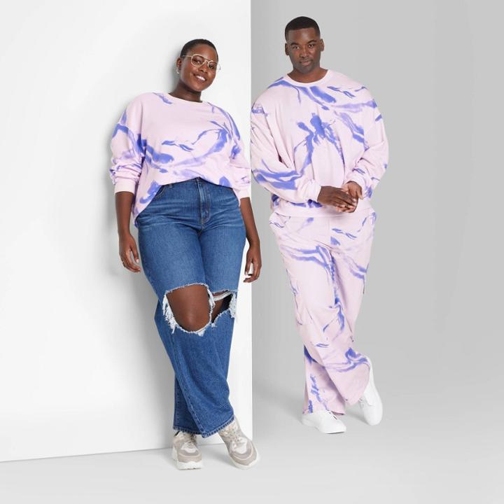 Plus Size Oversized Sweatshirt - Wild Fable Lilac Marble 2x, Purple
