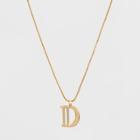 Gold Plated Initial D Pendant Necklace - A New Day Gold, Gold - D