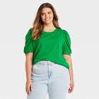 Women's Plus Size Puff Elbow Sleeve Sweatshirt - Who What Wear Green