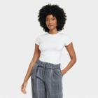 Women's Short Sleeve Seamless T-shirt - A New Day White
