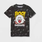 Boys' Nintendo Super Mario Boo Short Sleeve Graphic T-shirt - Black