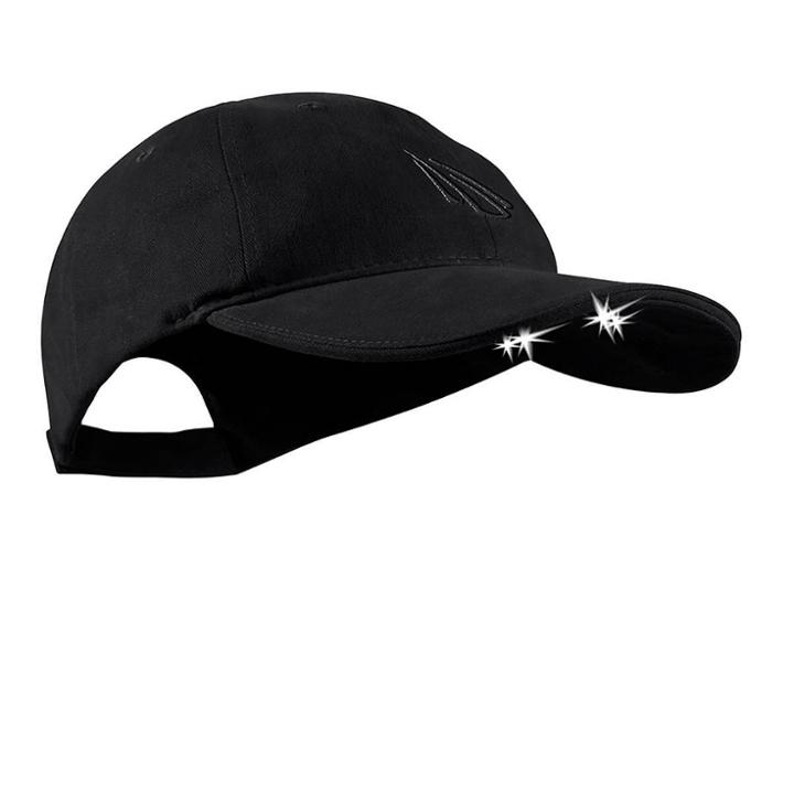 Powercap Adult 4 Led Unstructured Cotton Hat - Black