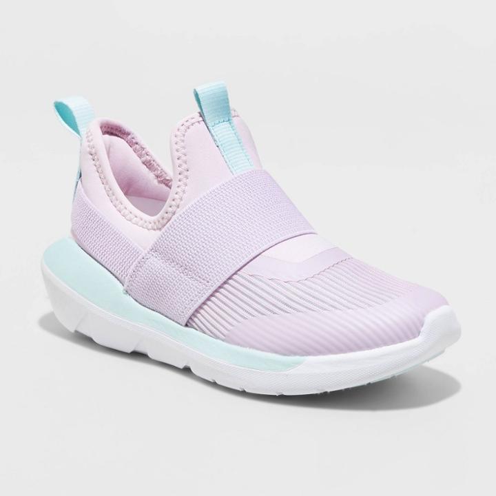 Kids' Slip-on Apparel Sneakers - All In Motion Silver Purple