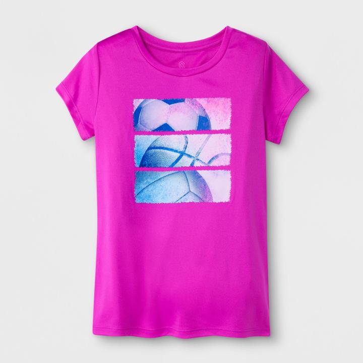 Girls' Multi Sport Graphic Tech T-shirt - C9 Champion Raspberry Purple