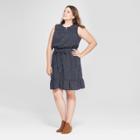 Women's Plus Size Striped Shirt Dress - Universal Thread Navy X, Blue
