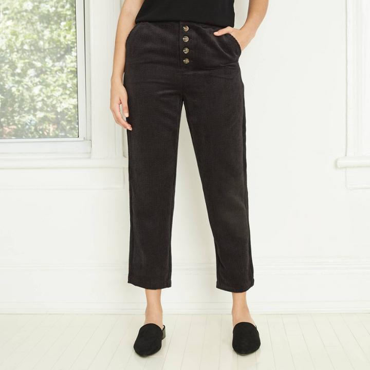 Women's High-rise Corduroy Pants - Who What Wear Black