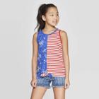 Girls' Americana Stars & Stripes Tank Top - Cat & Jack Red/white/blue