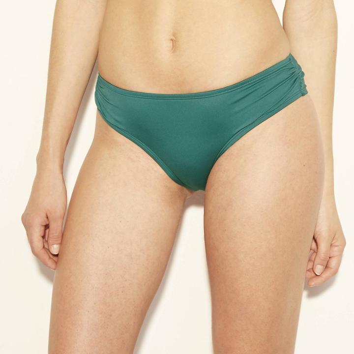 Women's Shirred Side Hipster Bikini Bottom - Shade & Shore Jungle Green