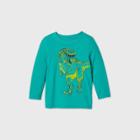 Toddler Boys' T-rex Dinosaur Graphic Long Sleeve T-shirt - Cat & Jack Tropic Green