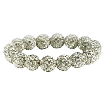 Women's Zirconite 12mm Colored Crystal Fireballs Stretch Bracelet-white, White