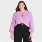 Women's Plus Size Collared Pullover Sweater - Who What Wear