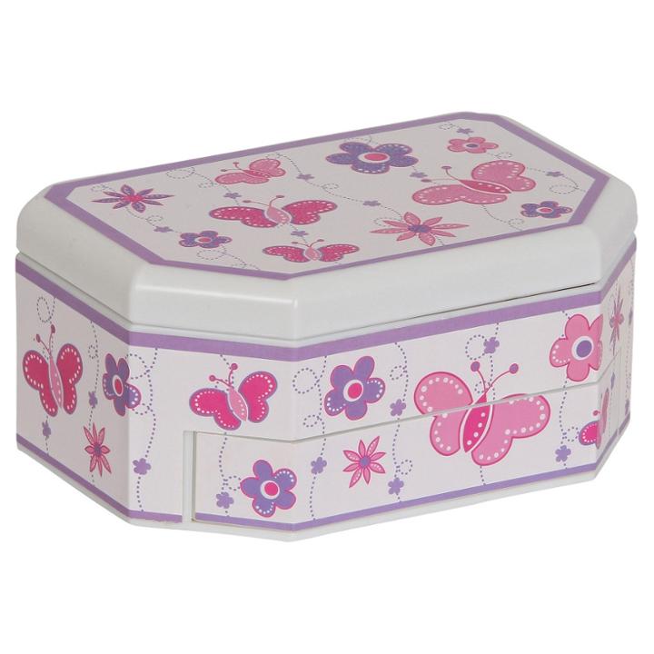 Mele & Co. Kelsey Girls' Glitter-fly Musical Ballerina Jewelry Box - White, Girl's,
