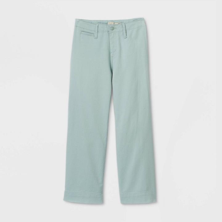 Women's High-rise Wide Leg Cropped Pants - A New Day Aqua 2, Women's, Blue