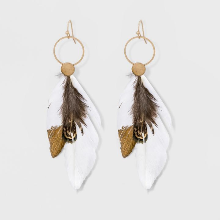 Feather Drop Earrings - Universal Thread