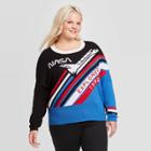 Women's Nasa Plus Size Crewneck Graphic Sweater - Well Worn (juniors') - Black/red/blue 1x, Women's,