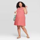 Women's Plus Size Sleeveless Crewneck T-shirt Dress - Universal Thread Rose (pink)