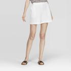 Women's Regular Fit Mid-rise Linen Shorts - A New Day White