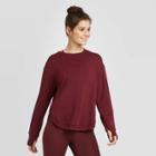 Women's Cozy Curved Hem Sweatshirt - Joylab Burgundy Xs, Women's, Red