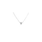 Zirconmania Women's Zirconite Necklace With Pave Cubic Zirconia Triangle In Sterling Silver - Rhodium