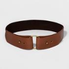 Women's 50mm Round Buckle Stretch Belt - Universal Thread Brown