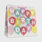 Spritz Happy Birthday Balloon Girls Square Gift Bag -