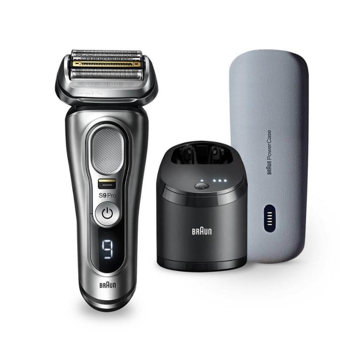 Braun Series 9-9477cc Pro Men's Rechargeable Wet & Dry Electric Foil Shaver With Prolift Trimmer, Powercase, & Smartcare Center