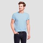 Men's Standard Fit Short Sleeve Crew Solid Color Basic T-shirt - Goodfellow & Co Alabaster Blue