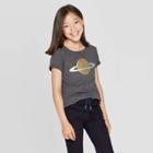 Girls' Short Sleeve Flip Sequin Planet T-shirt - Cat & Jack Charcoal
